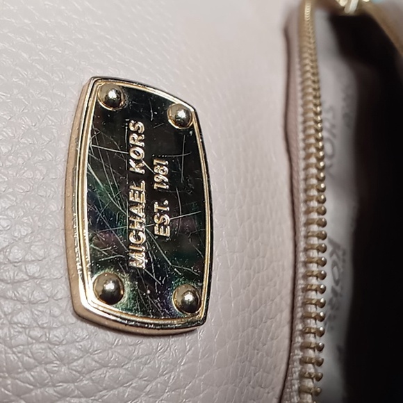 Michael Kors Pebble Leather Backpack - Blush Beige- Medium - Picture 8 of 14